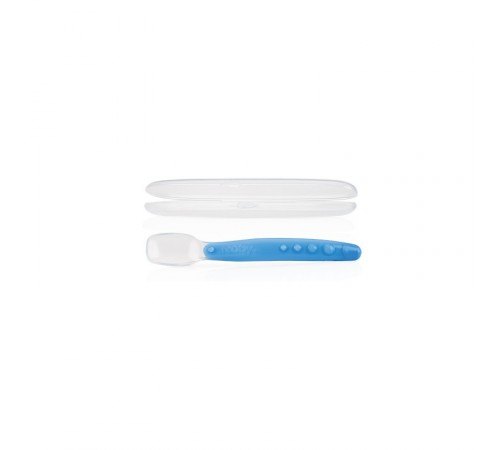 Nuby 5555 Lingurita Silicon Flexibila Galbena+Cutie +3l