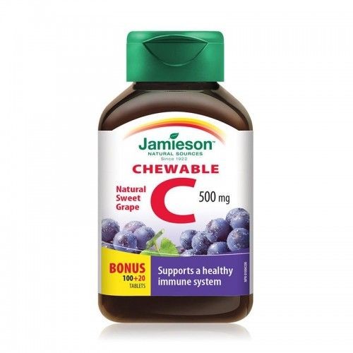 Jamieson Vitamina C 500mg cu Aroma de Struguri x 100+20cpr mastic