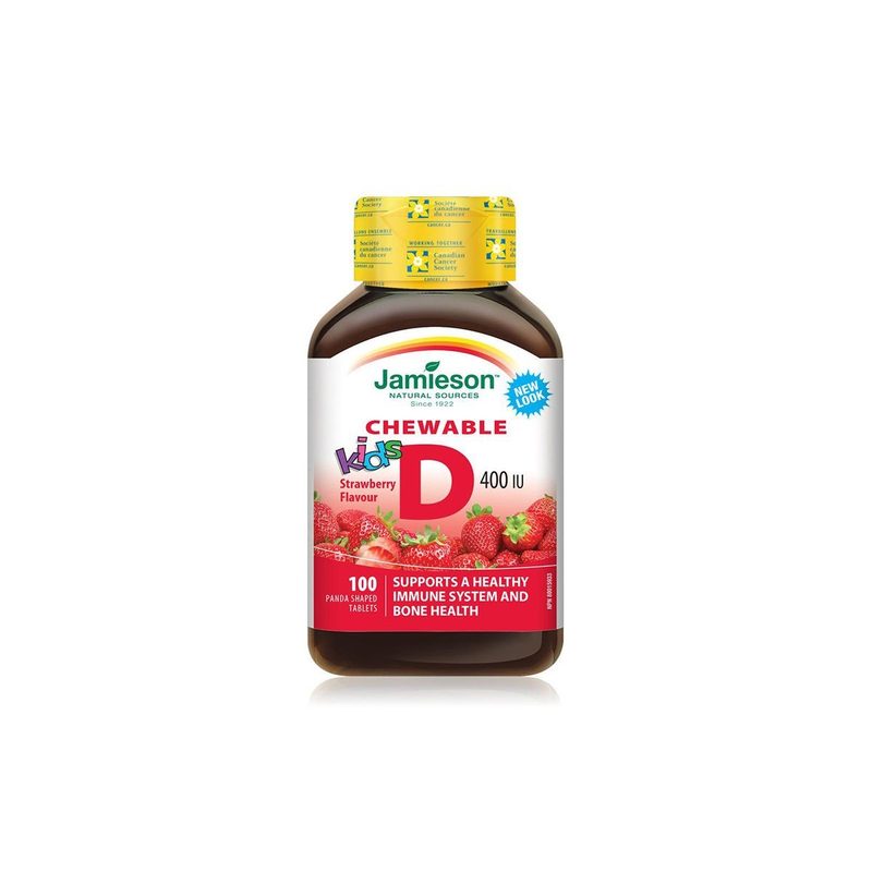 Jamieson Vitamina D3 400UI pt Copii cu Aroma de Capsuni x 100cpr mastic