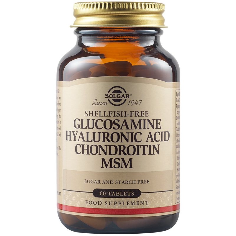 Solgar Glucozamina, Acid Hialuronic, Condroitina si MSM x 60cpr