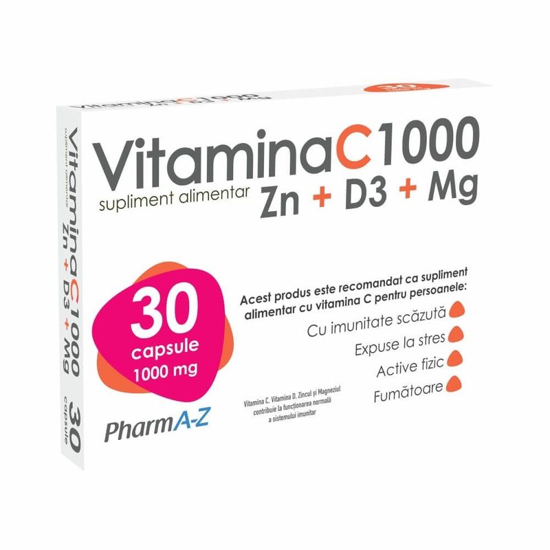 Vitamina C 1000mg cu Zinc+Vit D3+Mg x 30cps Pharm A-Z