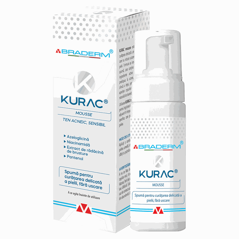 Kurac Spuma pt Curatarea Delicata a Pielii 100ml Braderm