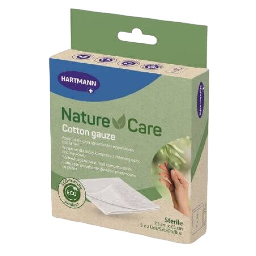 Hartmann Nature Care/Sterilux Comprese din Bumbac 7,5cm x 7,5cm x 10buc