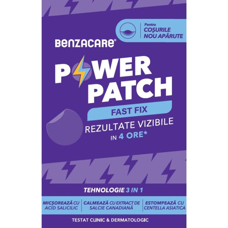 Benzacare Power Patch Fast Fix Plasturi pt Cosuri x 36buc