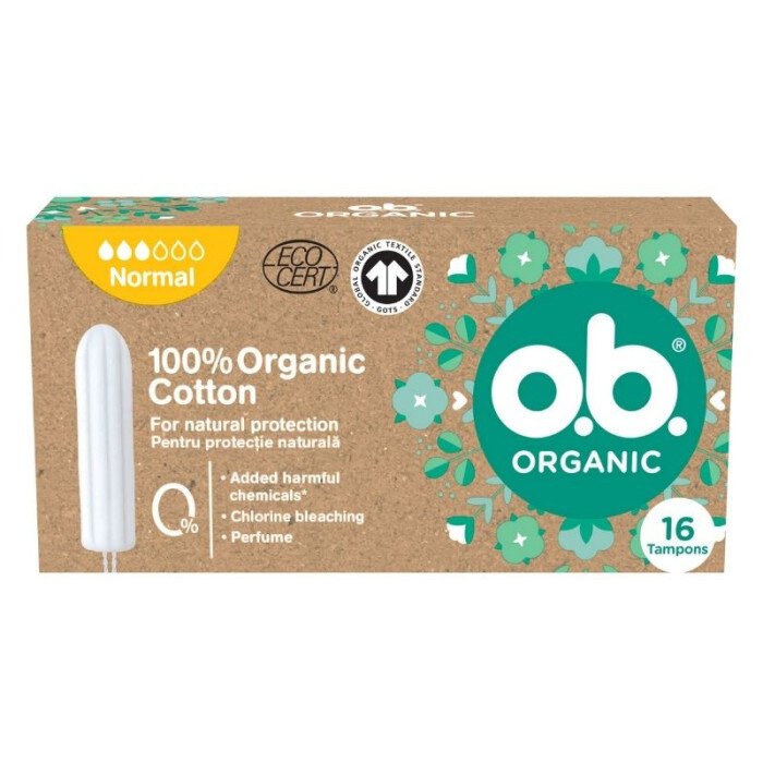 Tamp OB Bumbac Organic 100% Normal x 16buc