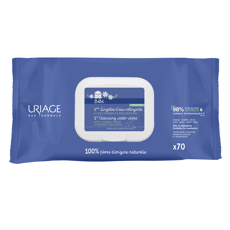 Uriage 1er Bebe Servetele de Curatare cu Apa Termala x 70buc