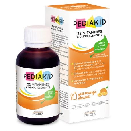Pediakid Sirop 22 Vit si Oligoelem Portocale si Caise 125ml