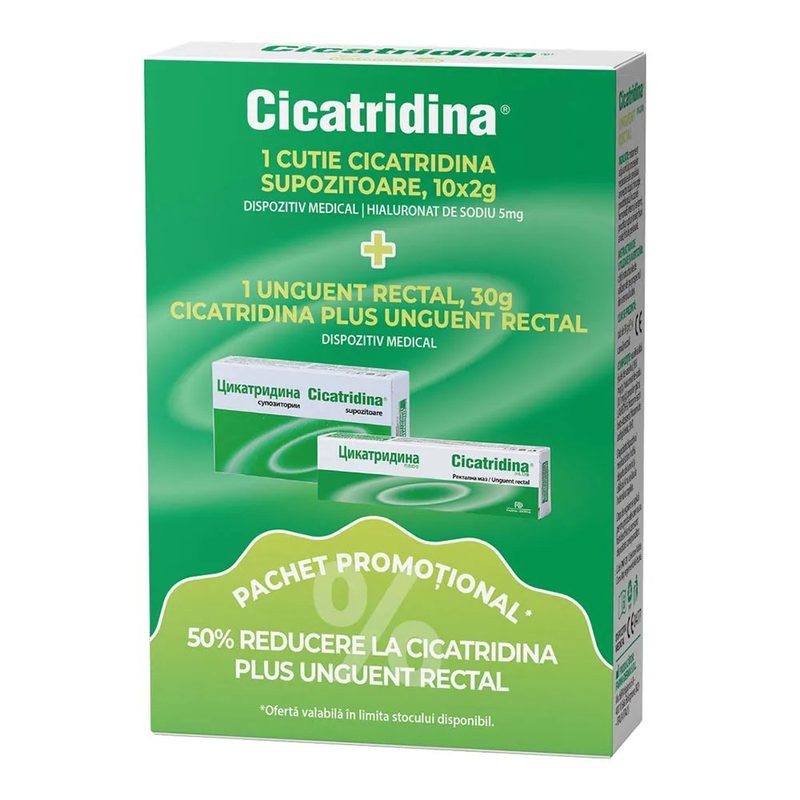 Cicatridina Supozitoare x 10buc+Ung Rectal 30g Pachet Avantajos Naturpharma