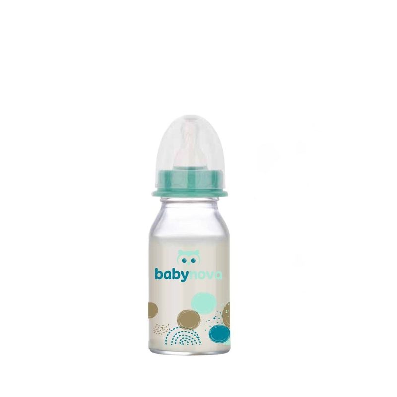 Baby Nova 44606 Biberon Sticla Decor 120ml Verde
