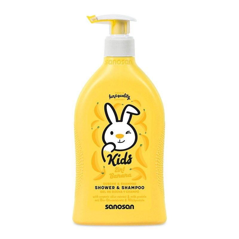 Sanosan Kids 2in1 Gel de Dus Sampon Banane 400ml