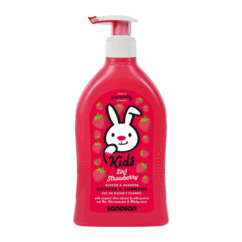 Sanosan Kids 2in1 Gel de Dus Sampon Capsuni 400ml