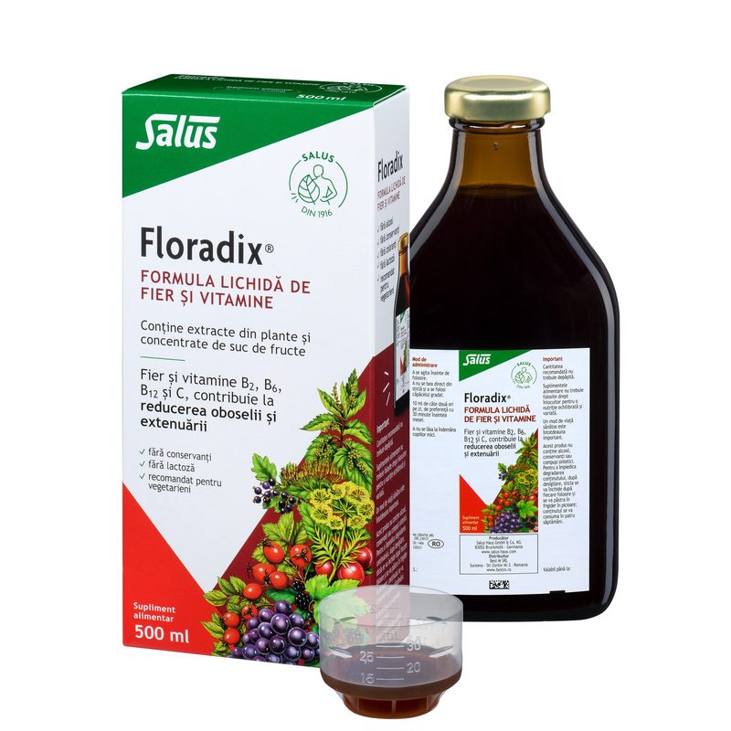 Floradix Formula Lichida de Fier si Viatmine 500ml Salus