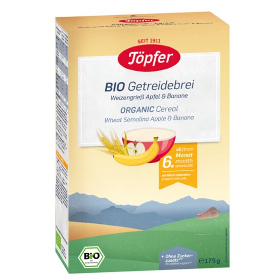 Topfer Cereale Gris+Mere+Banane 175g