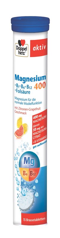 Doppelherz Aktiv Mg 400mg+VitB1+B6+B12+Acid Folic x 15cpr eff