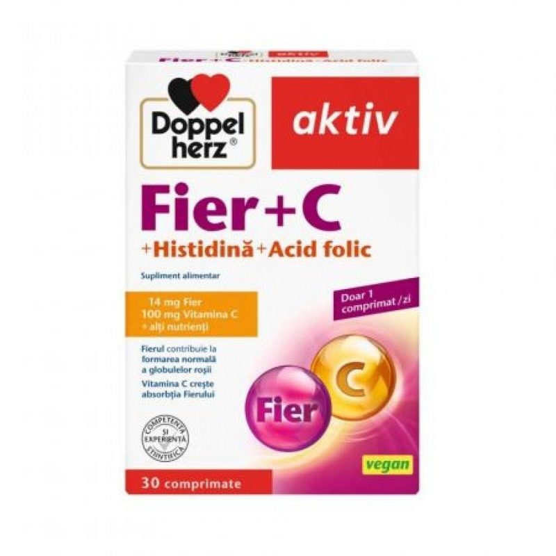 Doppelherz Aktiv Fier+Vit C+Histidina+Ac Folic x 30cpr