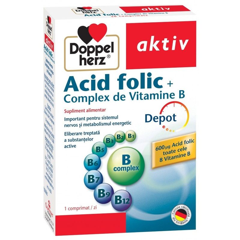Doppelherz Aktiv Acid Folic+Complex de Vit B x 30cpr