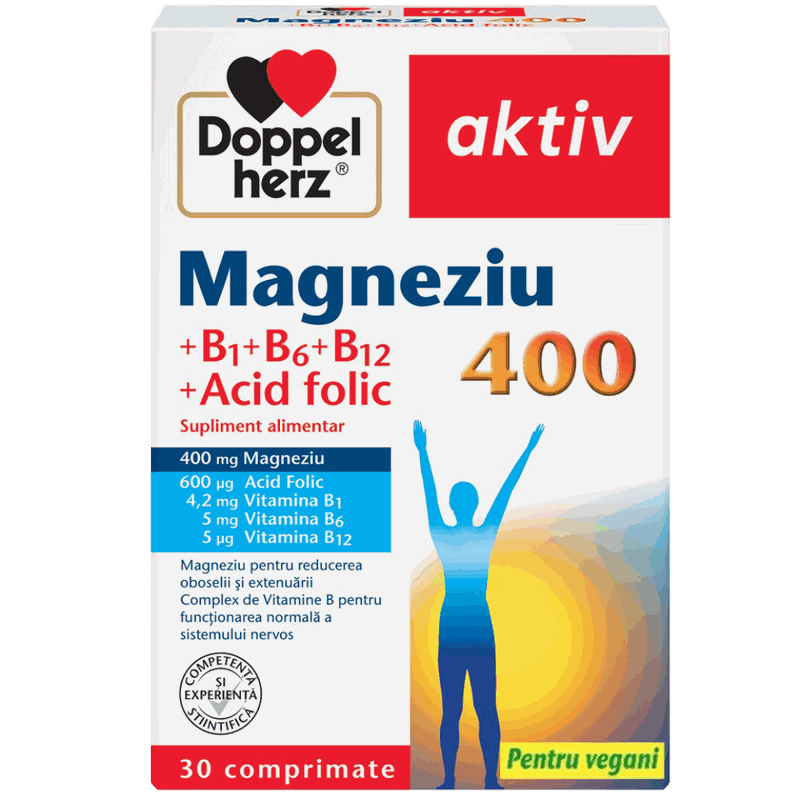 Doppelherz Aktiv Mg 400mg+VitB1+B6+B12+Acid Folic x 30cpr