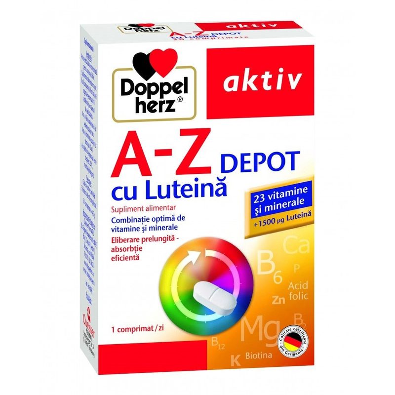 Doppelherz Aktiv A-Z Depot cu Luteina x 30cpr