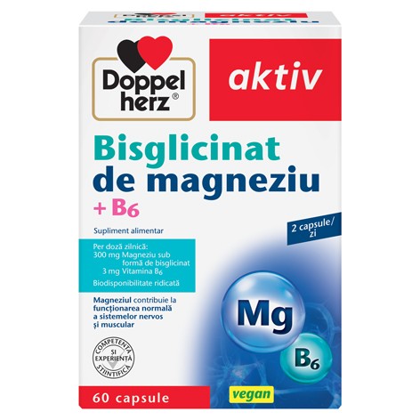 Doppelherz Aktiv Bisglicinat de Magneziu+B6 x 60cps