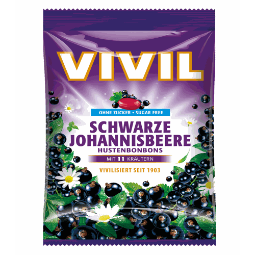 Vivil Bomboane fara Zahar cu Coacaze Negre si Vitamina C 60g