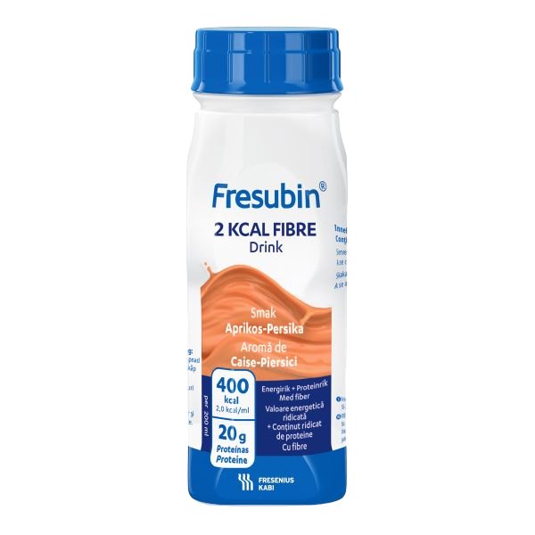 Fresubin 2 Kcal Fibre Drink Easybottle Caise Si Piersici 200ml x 4fl Fresenius Kabi