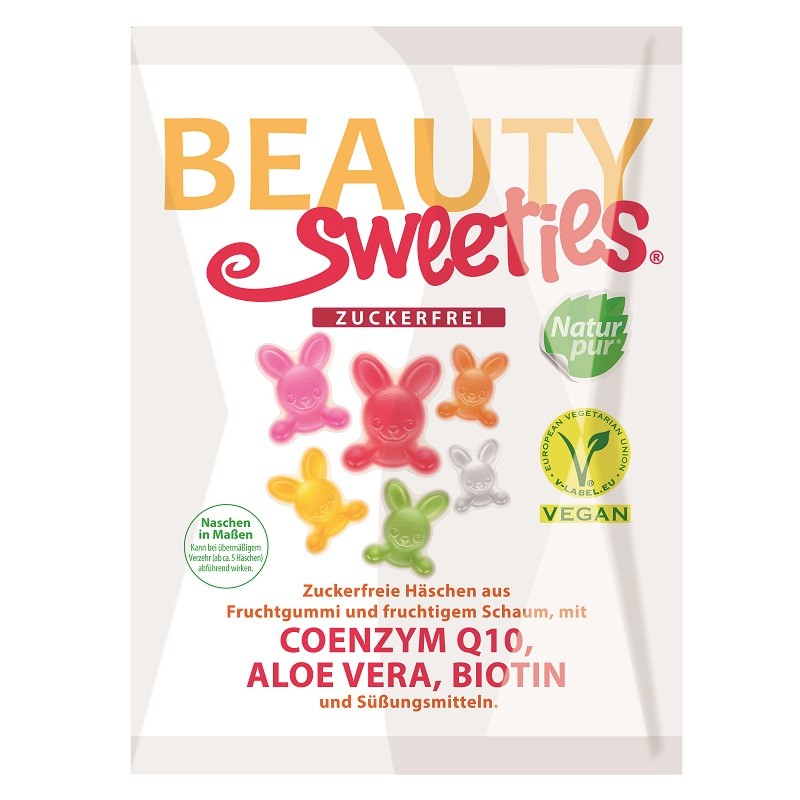 Beauty Sweeties Jeleuri Gumate fara Zahar Iepurasi Fructe Co Q10 Aloe Vera si Biotina 125g