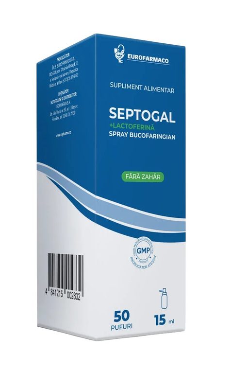 Septogal+Lactoferina Spray Bucofaringian 15ml Eurofarmaco