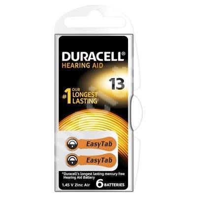 Baterii Duracell Hearing Aid 13 pt Aparat Auditiv x 6buc