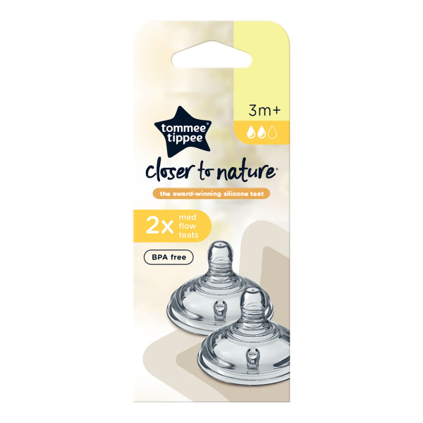Tommee Tippee Tetina din Silicon cu Flux Mediu +3l x 2buc
