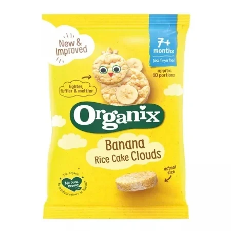 Organix Clouds Rondele Ecologice din orez cu banane 40g 7+
