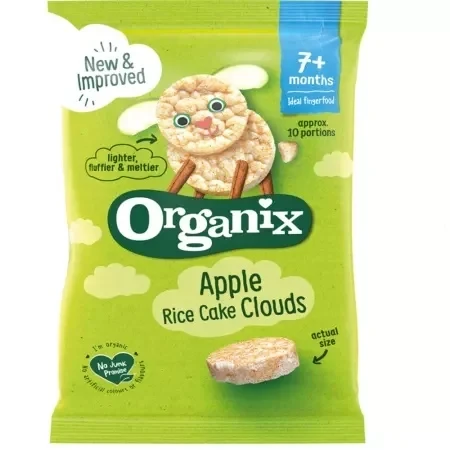Organix Clouds Rondele Ecologice din orez cu mere 40g 7+