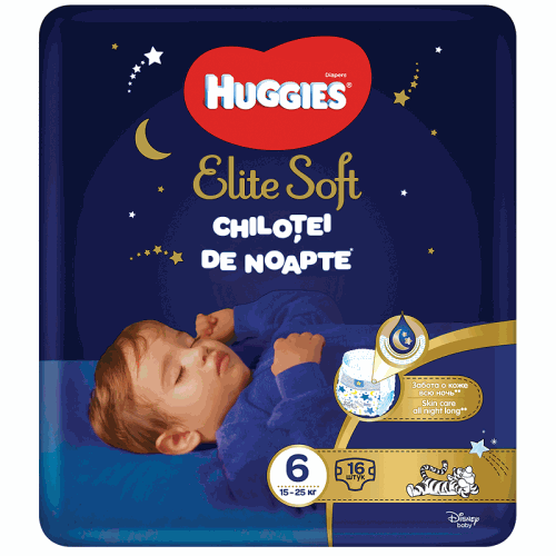 Huggies Elite Soft Pants Chilotei de Noapte 6 (15-25kg) x 16buc
