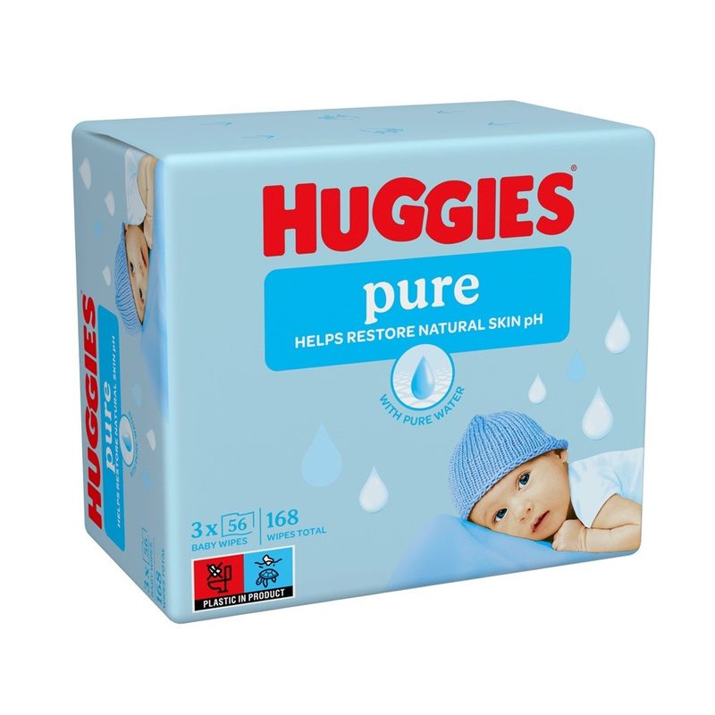 Huggies Pure Trio Servetele Umede Copii 3 x 56buc