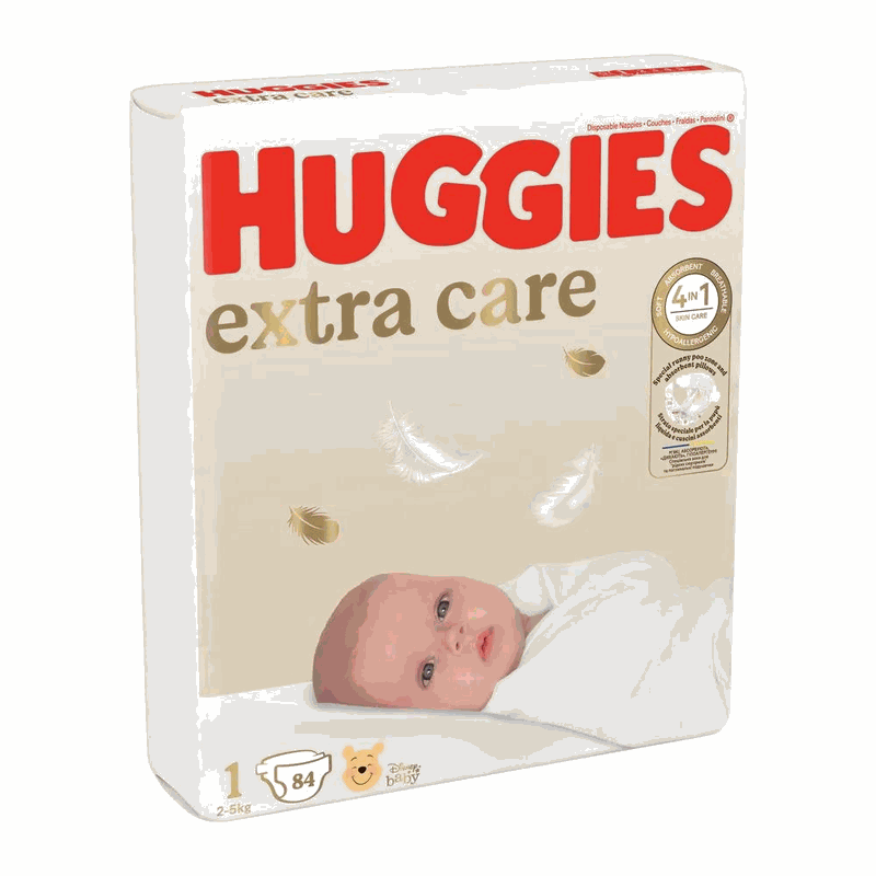 Huggies Extra Care 1 (2-5kg) x 84buc (1)