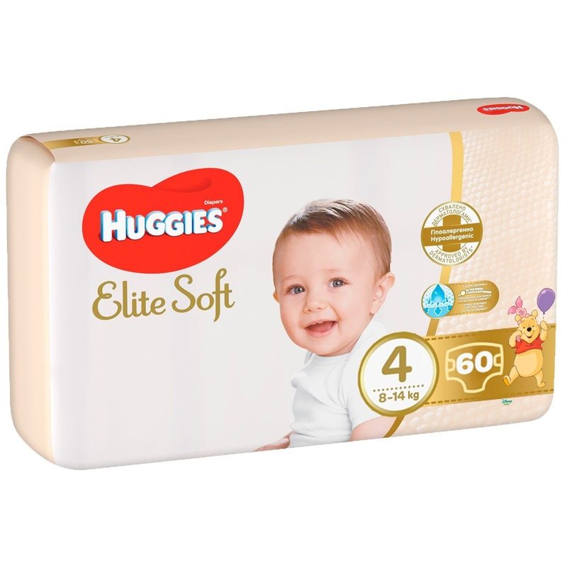 Huggies Elite Soft 4 (8-14kg) x 60buc