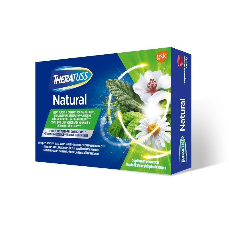 Theratuss Natural Zmeura x 16cpr supt GSK