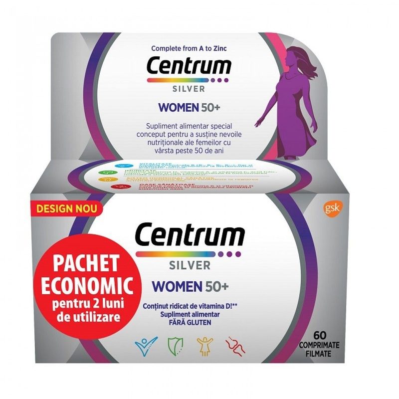 Centrum Silver 50+ pt Femei x 60cpr film Gsk