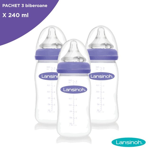 Lansinoh LS29 Biberon 240ml x 3buc Pachet