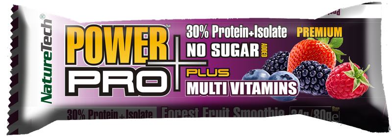 NatureTech Baton Power Pro Plus 30% prot Multivit Fr de Padure fara Zahar 80g
