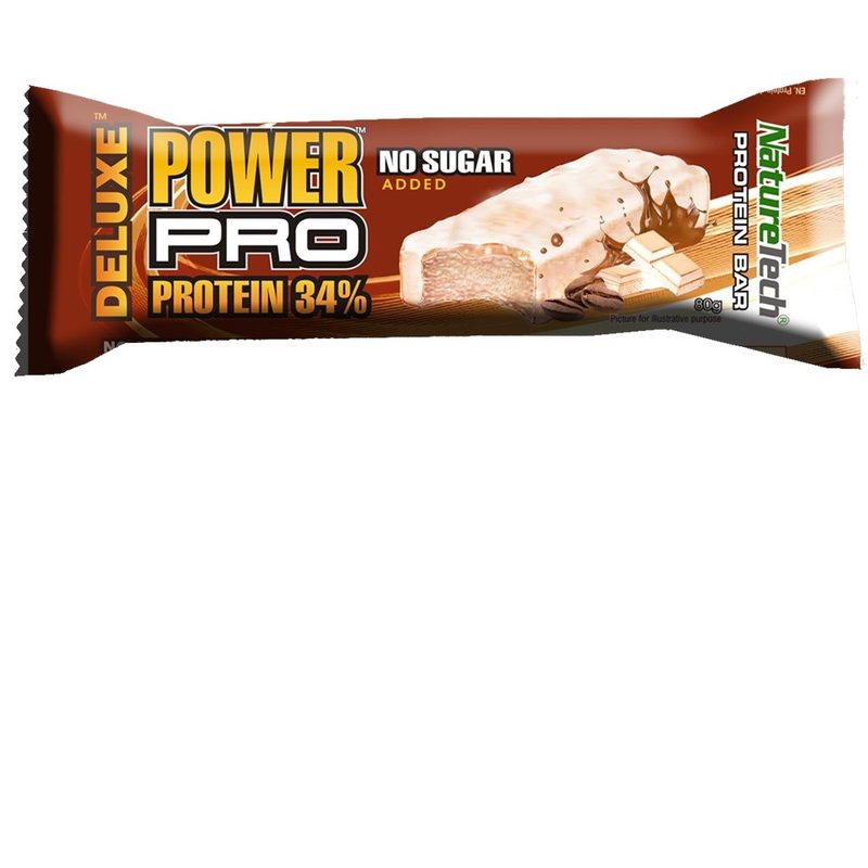NatureTech Baton Power Pro Deluxe 34% prot Mocca fara Zahar Adaugat 80g