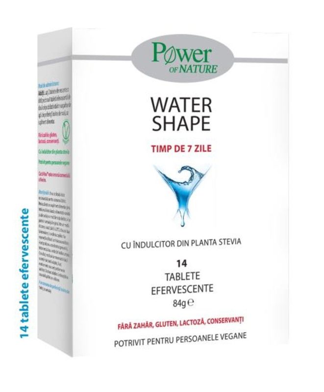 Water Shape Stevia pt Slabit cu Extract de Cactus x 14cpr eff Power Health