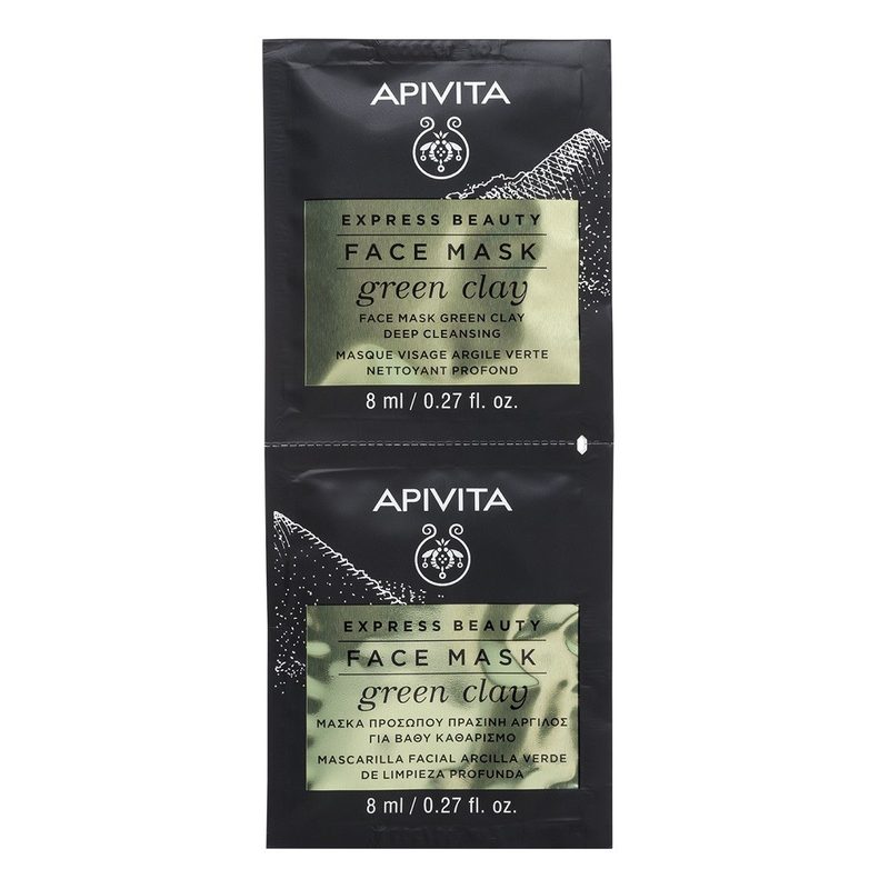 Apivita Express Masca cu Argila Verde Curatare Ten Gras 8ml x 2buc