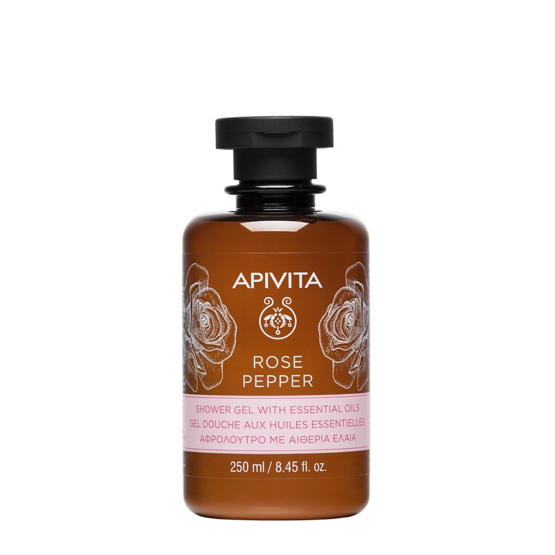 Apivita Gel de Dus cu Trandafir si Ardei 250ml