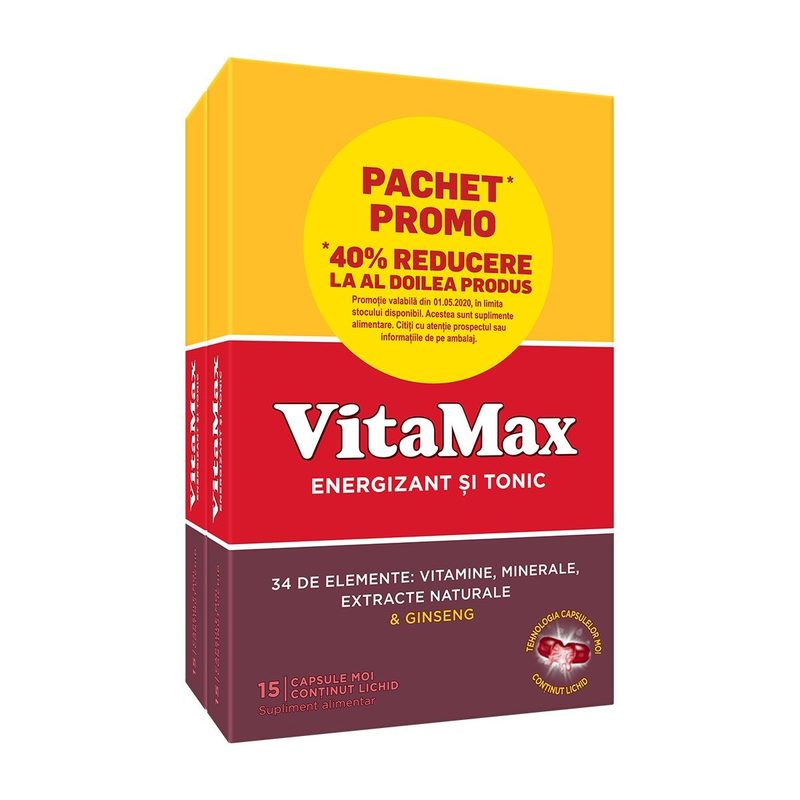 Vitamax x 15cps Perrigo RO Pachet 1+1 40%