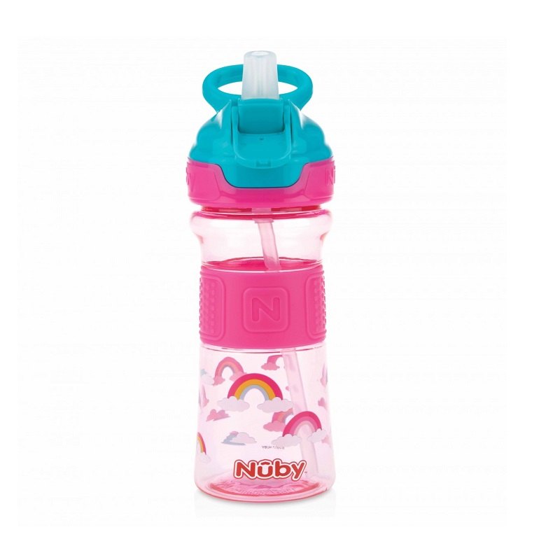 Nuby 414021 Tritan Pahar cu Mustiuc din Silicon si Maner Fata +4 ani 360ml