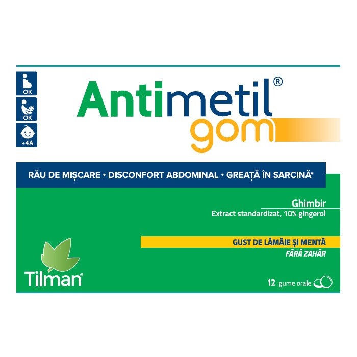 Antimetil Gom x 12 gume orale Tilman