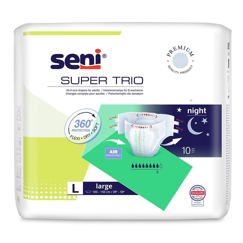 Seni Super Trio Scutece Adulti L x 10buc