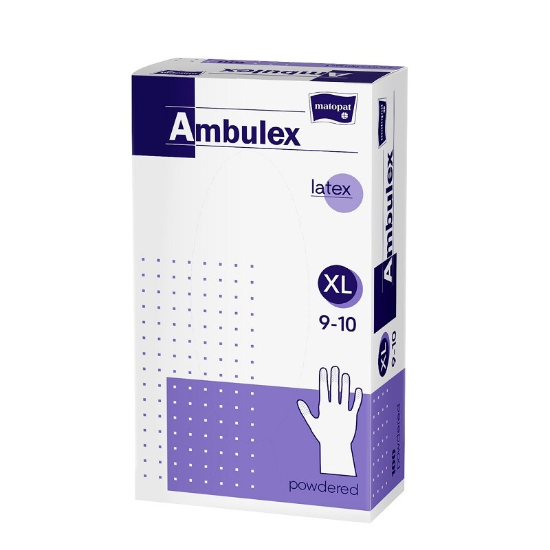 Ambulex Manusi Latex Pudrate XL Albe x 100buc Matopat