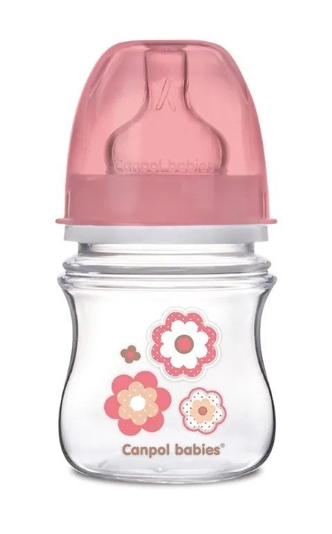 Canpol 35/205 Babies Biberon Anticolic Gat Larg 120ml easy start newborn floricele roz _pin