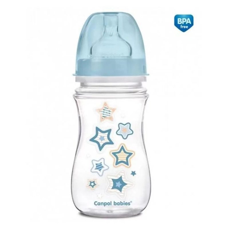Canpol 35/217 Babies Biberon Anticolic Gat Larg Easy Start Newborn Stele Albastru 240ml